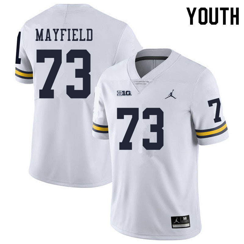 Youth #73 Jalen Mayfield Michigan Wolverines College Football Jerseys Sale-White